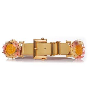 Gianni Versace belt with floral medusa applications